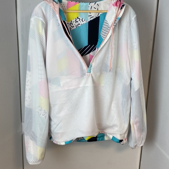 VTG Black Jack '99 USA 1/2 Zip Pullover Jacket Sz Medium Colorful Geometric - Picture 10 of 12